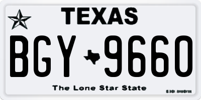 TX license plate BGY9660