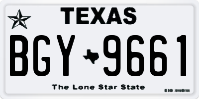 TX license plate BGY9661