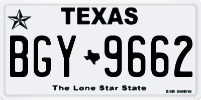 TX license plate BGY9662