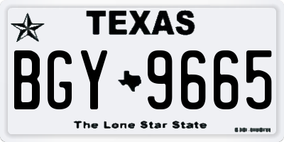 TX license plate BGY9665