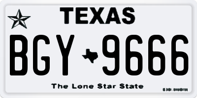 TX license plate BGY9666