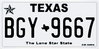 TX license plate BGY9667