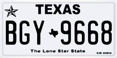 TX license plate BGY9668