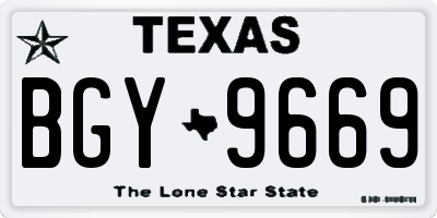 TX license plate BGY9669