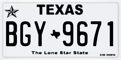 TX license plate BGY9671