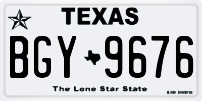 TX license plate BGY9676
