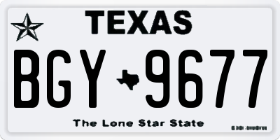 TX license plate BGY9677