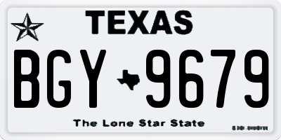 TX license plate BGY9679