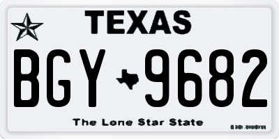 TX license plate BGY9682
