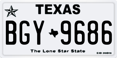TX license plate BGY9686