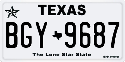 TX license plate BGY9687