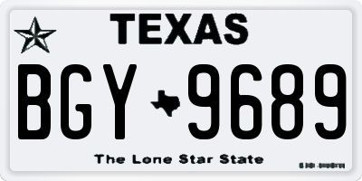 TX license plate BGY9689