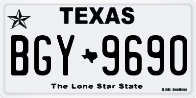 TX license plate BGY9690