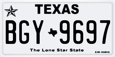 TX license plate BGY9697