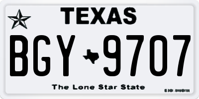 TX license plate BGY9707