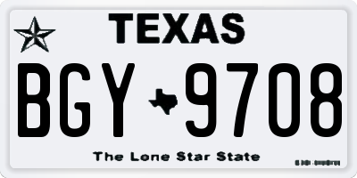 TX license plate BGY9708