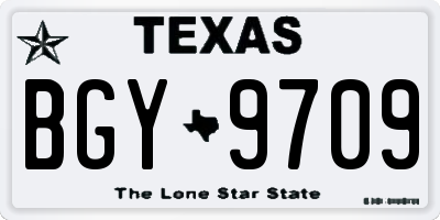 TX license plate BGY9709
