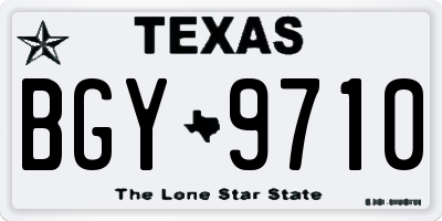 TX license plate BGY9710