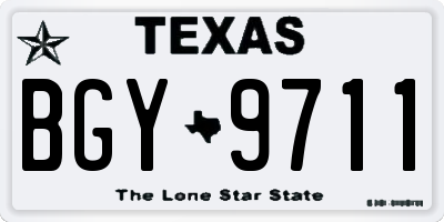 TX license plate BGY9711
