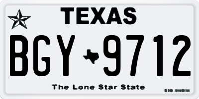 TX license plate BGY9712