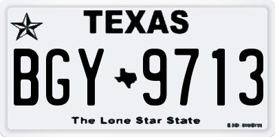 TX license plate BGY9713