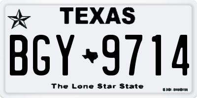 TX license plate BGY9714