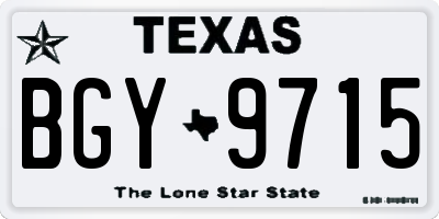 TX license plate BGY9715