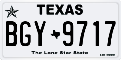 TX license plate BGY9717