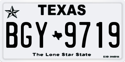 TX license plate BGY9719