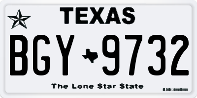 TX license plate BGY9732
