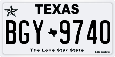 TX license plate BGY9740