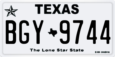TX license plate BGY9744