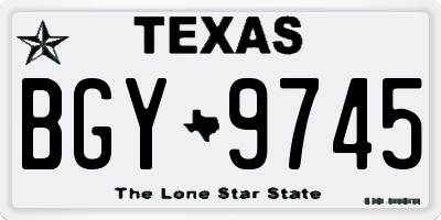TX license plate BGY9745