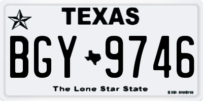 TX license plate BGY9746