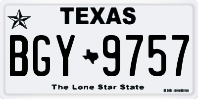 TX license plate BGY9757