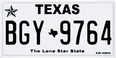 TX license plate BGY9764