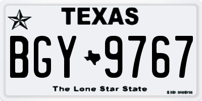 TX license plate BGY9767