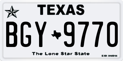 TX license plate BGY9770