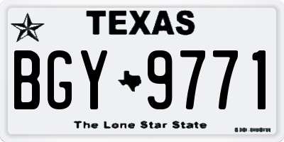TX license plate BGY9771
