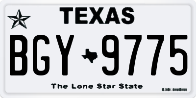 TX license plate BGY9775