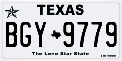 TX license plate BGY9779