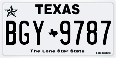 TX license plate BGY9787