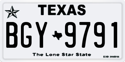 TX license plate BGY9791