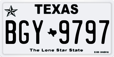 TX license plate BGY9797