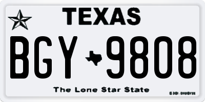 TX license plate BGY9808