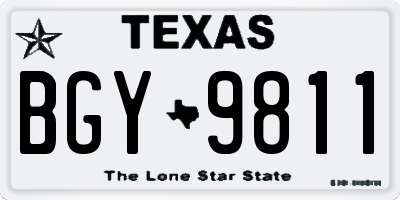TX license plate BGY9811