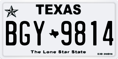TX license plate BGY9814