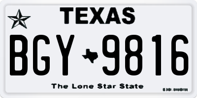 TX license plate BGY9816