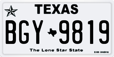 TX license plate BGY9819