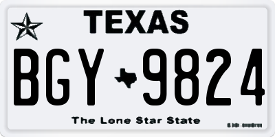 TX license plate BGY9824